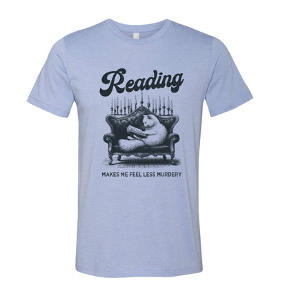 Reading Makes me Less Murdery Posh Cat Book T-Shirt
