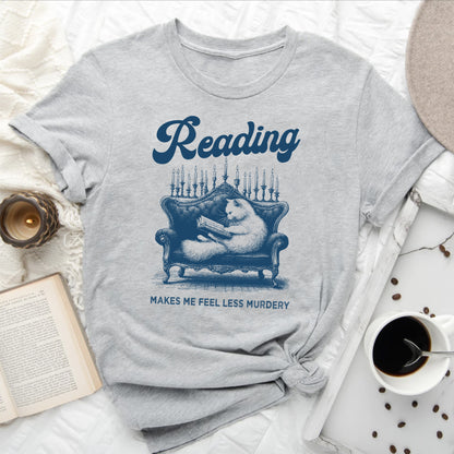 Reading Makes me Less Murdery Posh Cat Book T-Shirt