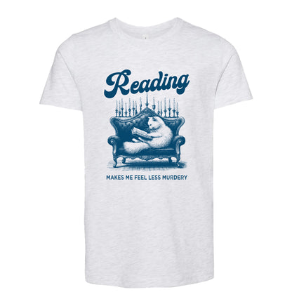 Reading Makes me Less Murdery Posh Cat Book T-Shirt