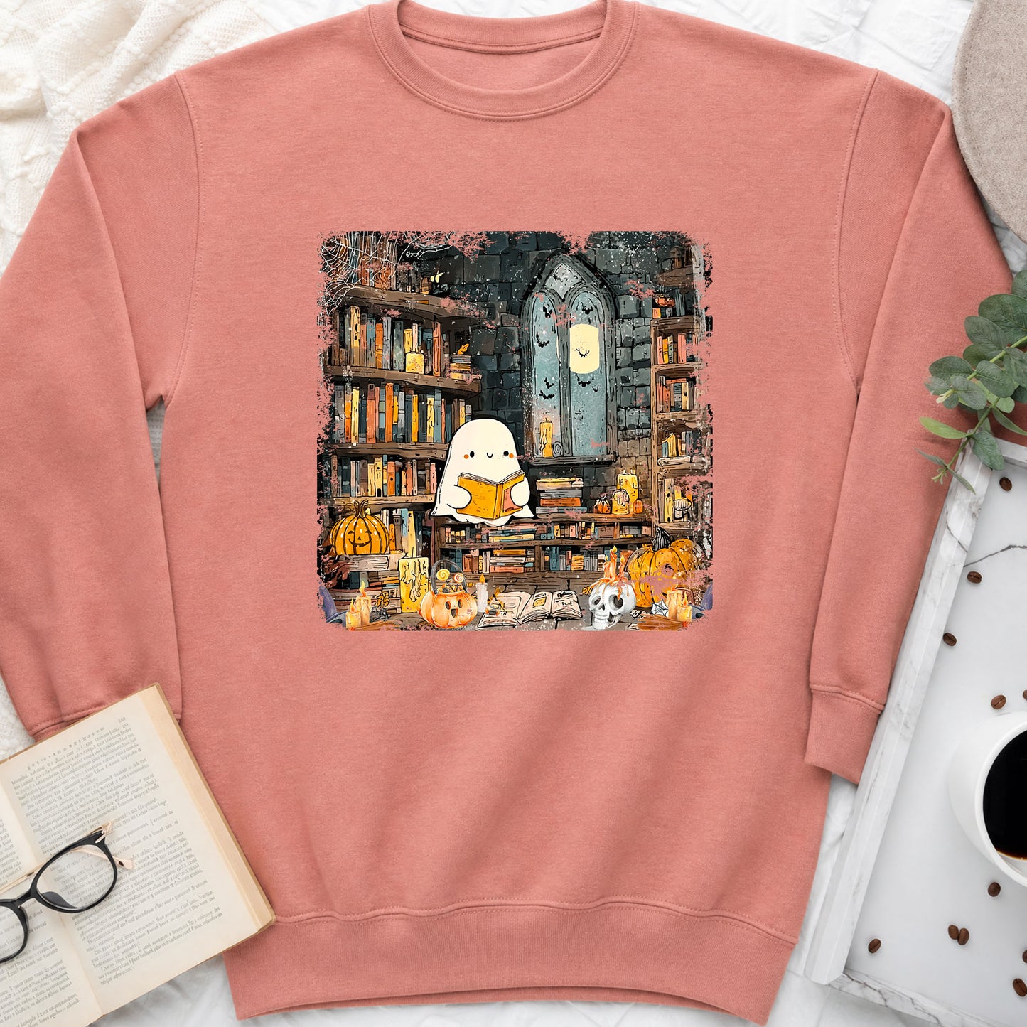 Haunted Library Fall Book Sweatshirt