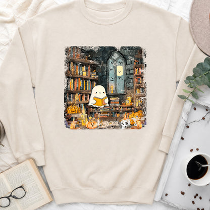 Haunted Library Fall Book Sweatshirt