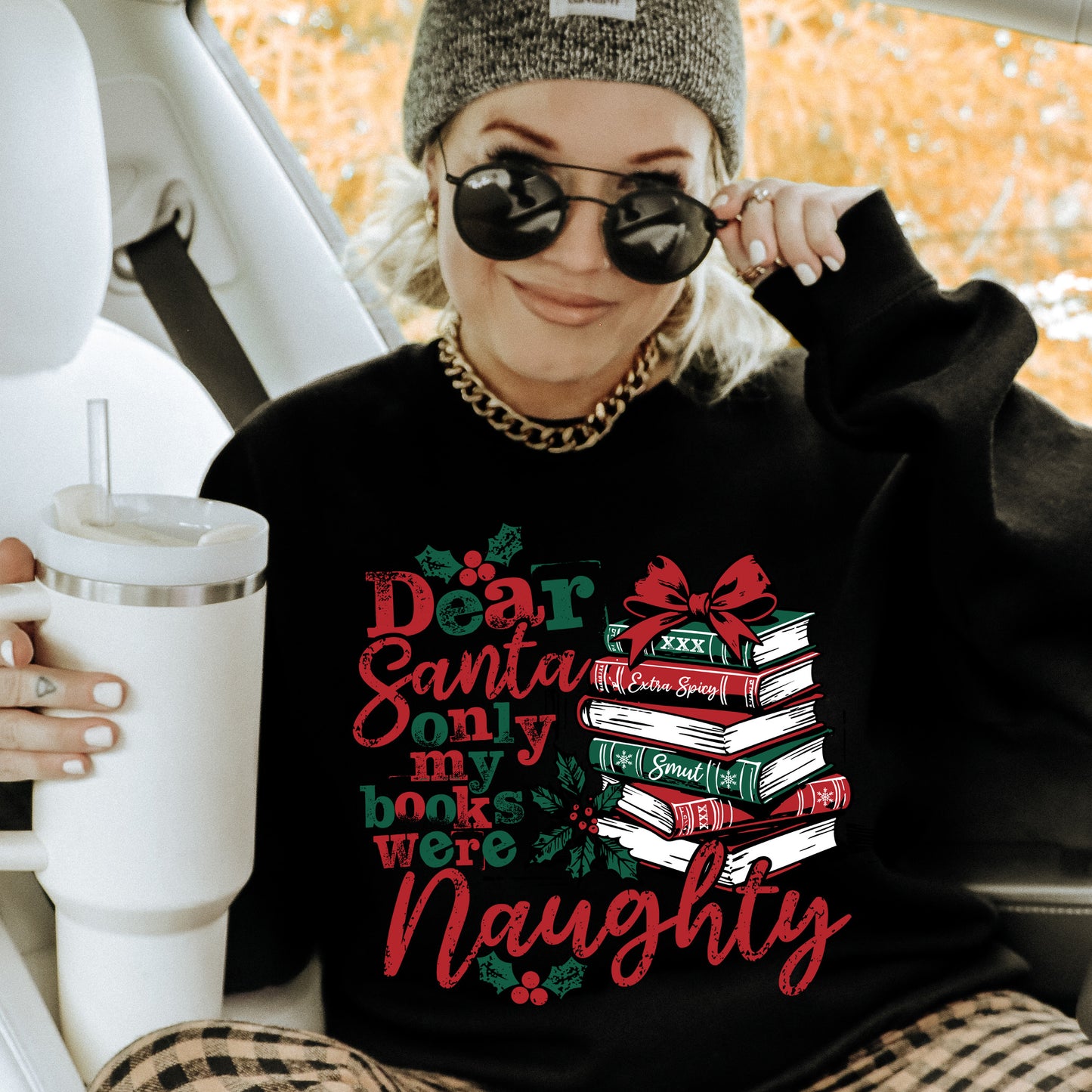 Only My Books Were Naughty | Book Lover Christmas Sweatshirt