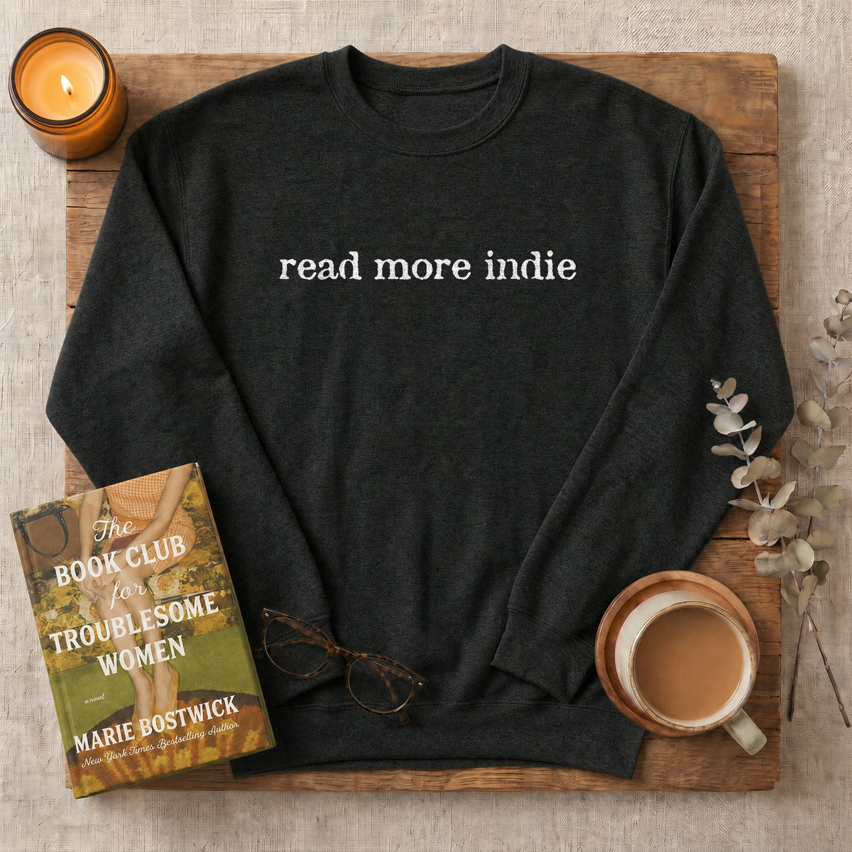 Read More Indie Sweatshirt or Hoodie, Indie Author Book Lover Crewneck