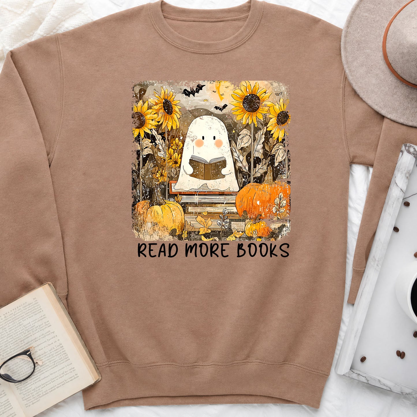 Read More Books Ghost & Sunflowers Crewneck Sweatshirt