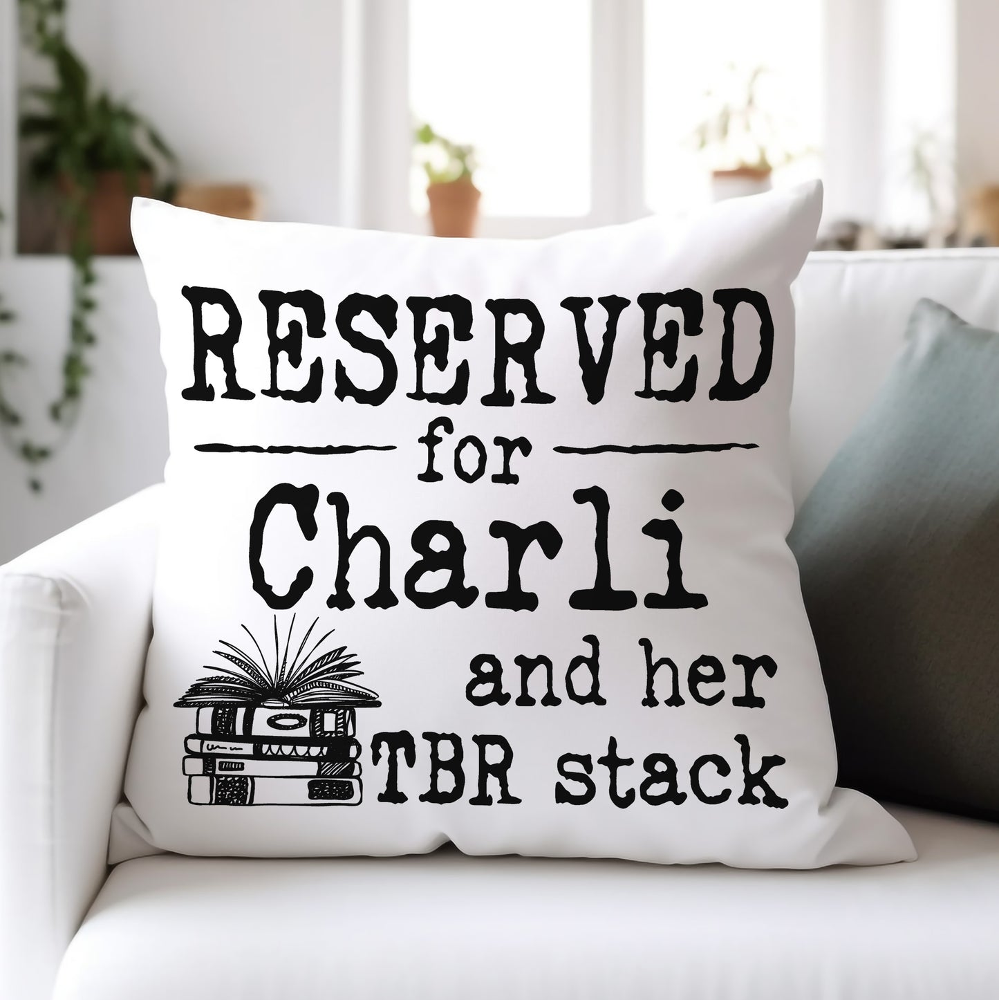 Personalized Grunge Style Book Pillow