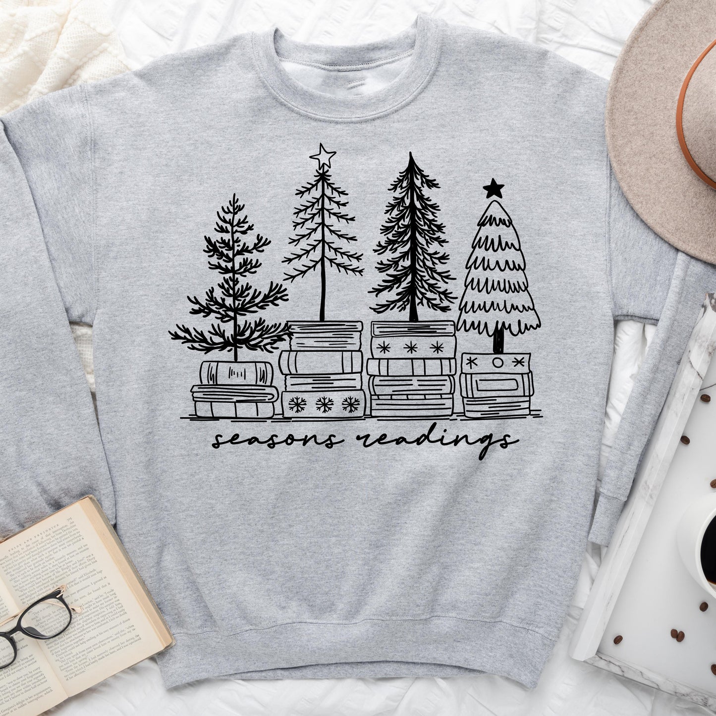 Seasons Readings – Minimalist Christmas Book Sweatshirt