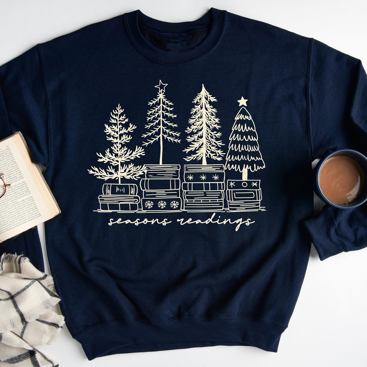 Seasons Readings – Minimalist Christmas Book Sweatshirt